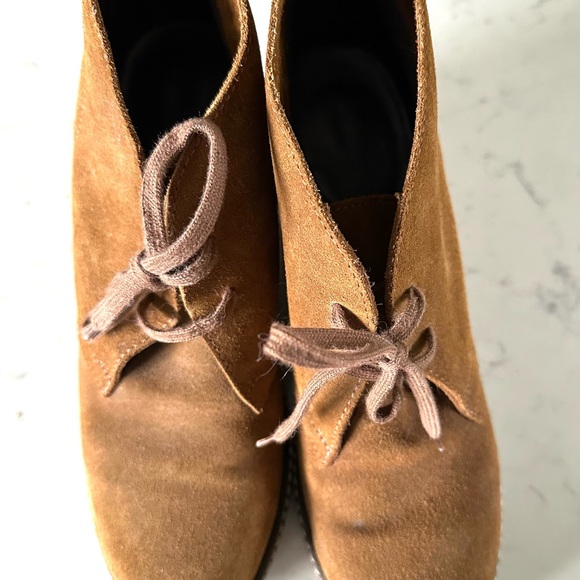 J.Crew Suede Lace-Up Wedge Booties – Women’s Size 9 | Brown Suede Ankle Chukkas - Picture 4 of 9